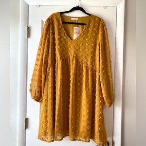 Kirundo Long Sleeve Flowy Swiss Dot Dress